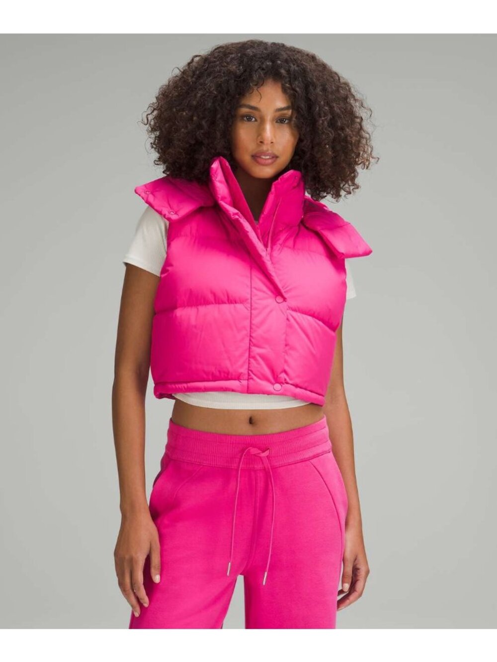 Lululemon Wunder Puff Super-Cropped Vest Sonic Pink Size 4 Lightweight & Insulat